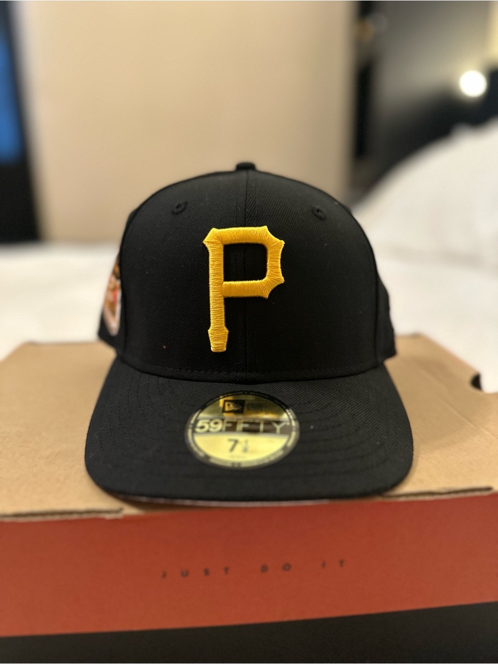 New Era Kids Black Baseball Cap with Yellow 'P' Patch